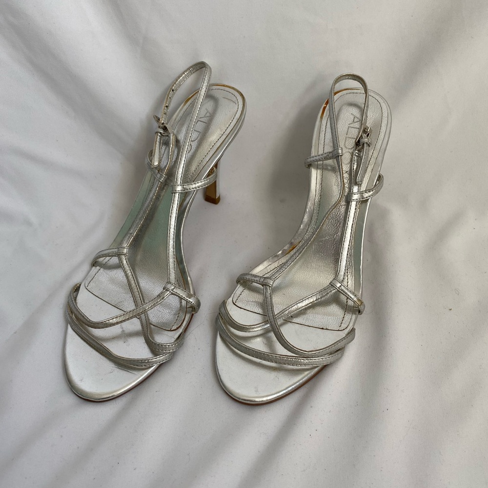 Aldo strappy silver high heels